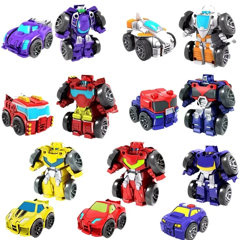 Cartoon Transformation Robot Action Figure Toys Mini Cars Robot Classic model Toys For Children Gifts Brinquedos