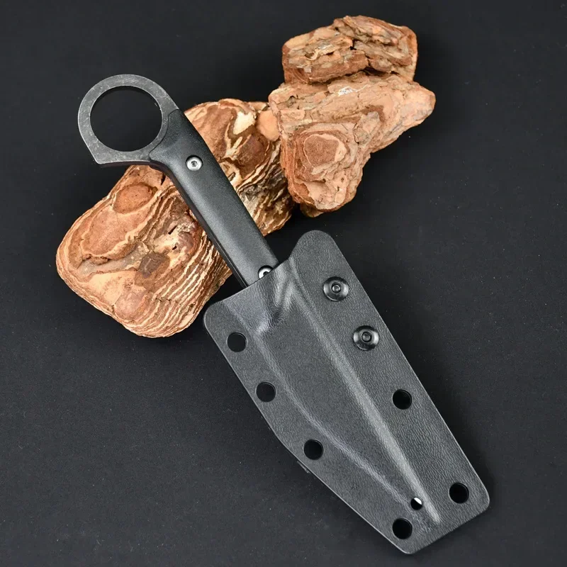 2024 New portable outdoor camping straight knife, hiking self-defense survival knife, outdoor multi-functional edc knife