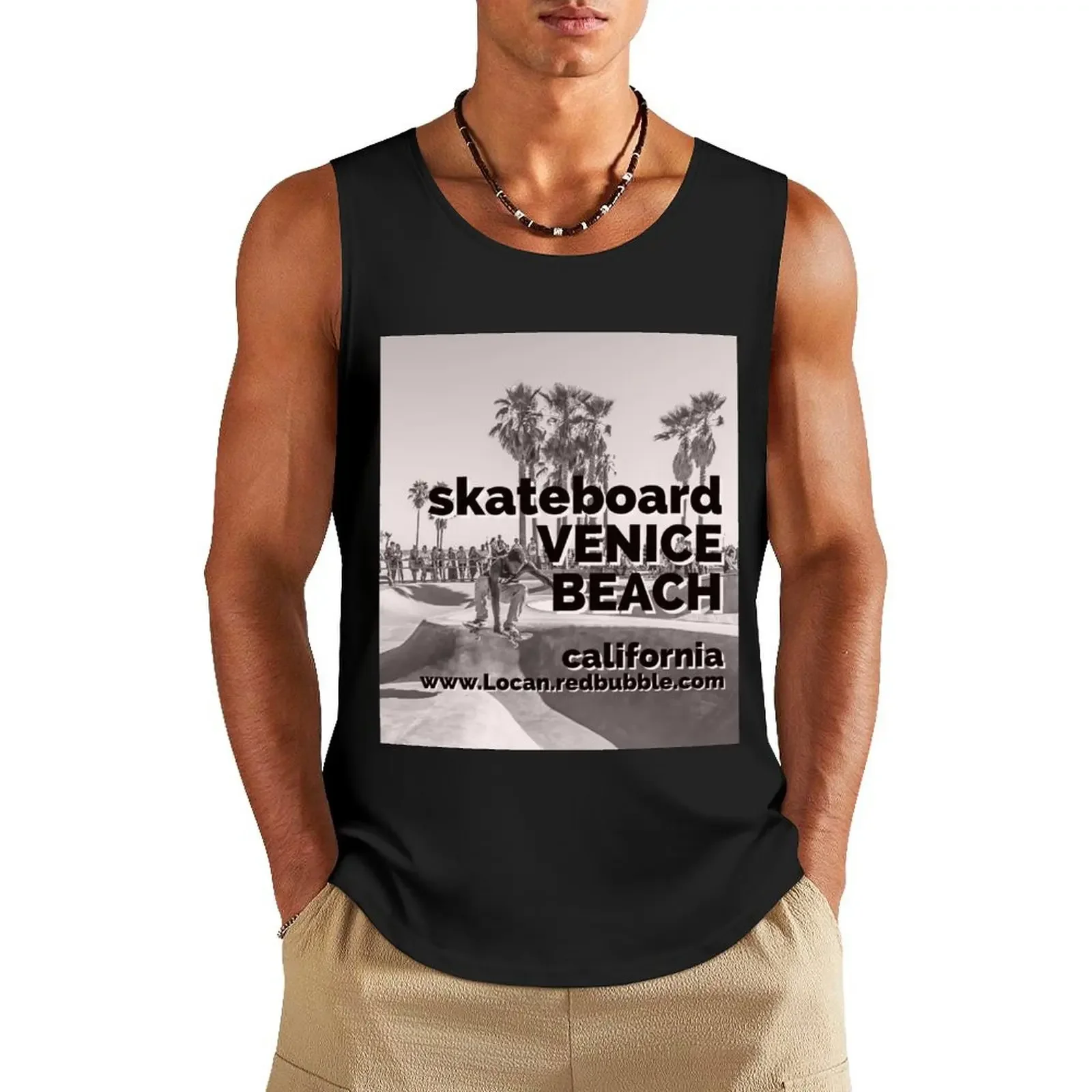 

skateboard VENICE BEACH california 003 Tank Top gym clothes man fitness Male vest T-shirt Men's gym anime clothes