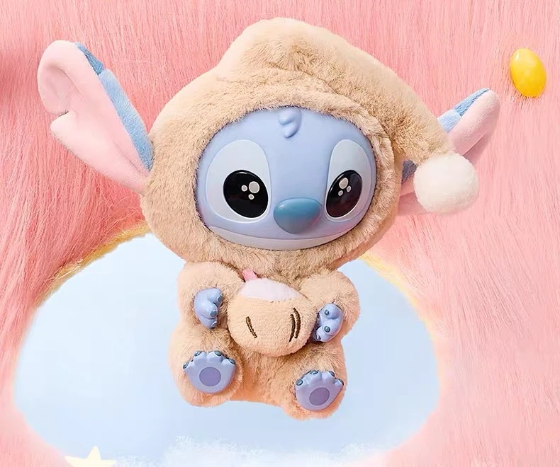 MINISO Disney Lilo & Stitch Eat Something Before Sleep Blind Box Plush Doll Cute Pajamas Stitch Kids Toy Bag Pendant Gift