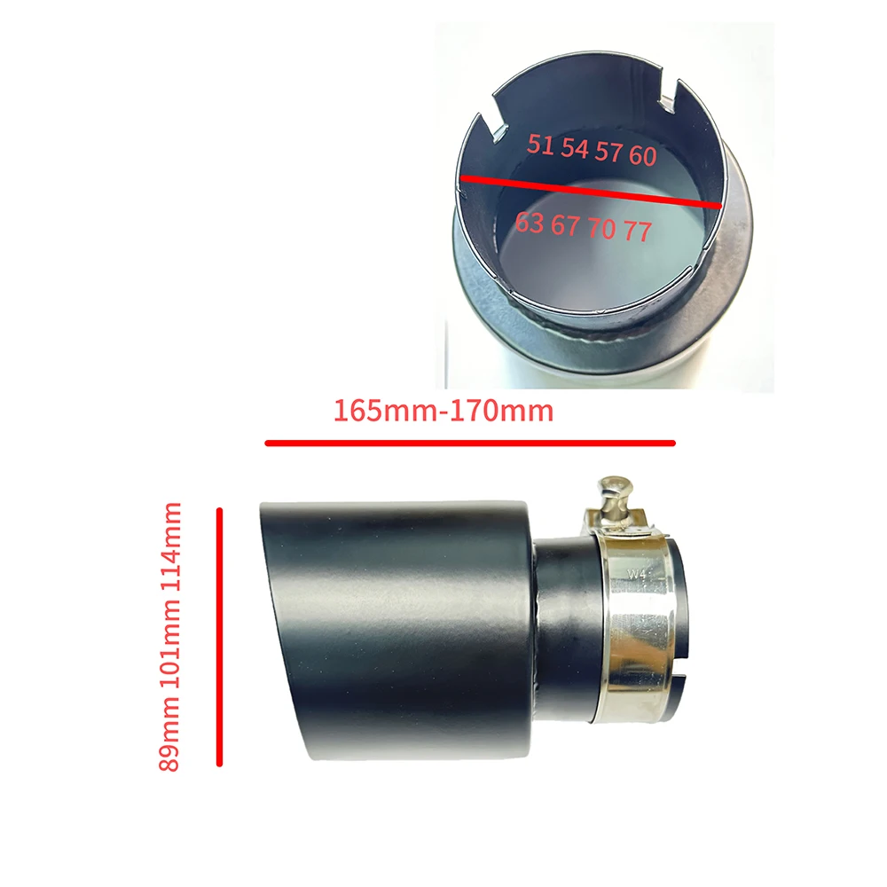 1 PCS car accessories Stainless steel universal exhaust system exhaust pipe tail throat single straight muffler tip