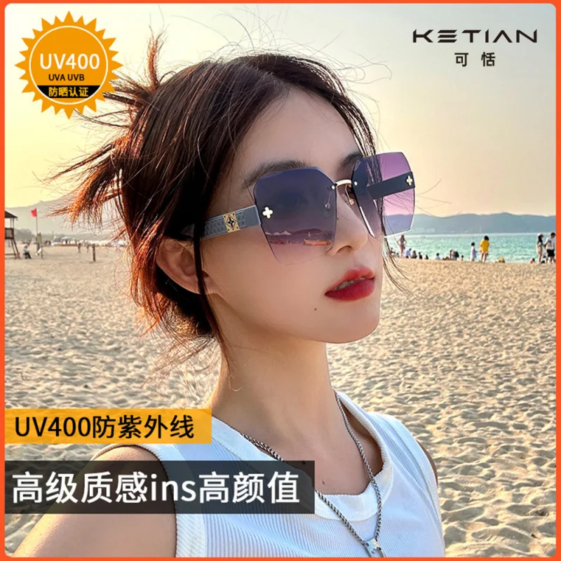 2024New Sunglasses Women's Sunglasses to Make Big Face Thin-Looked UV Protection Internet Celebrity Street Shot Glasses Sun-Resi