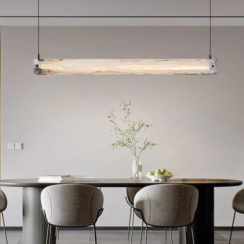 

SANDYHA Italian Minimalist Cloud Glass Chandelier Modern Luxury Long LED Pendant Light for Dining Room Bar Kitchen Island