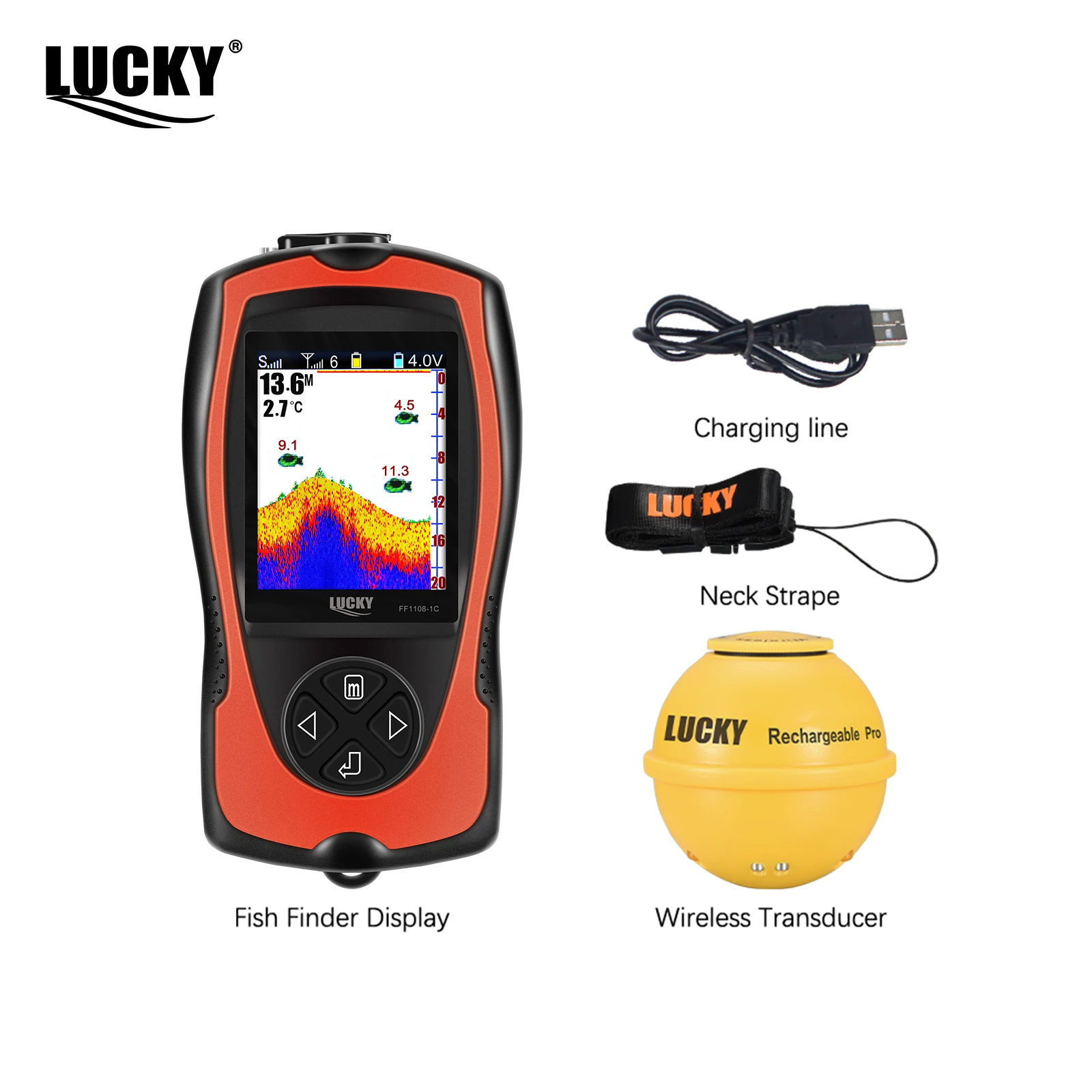 LUCKY FF1108-1CWLA Sonar inalámbrico portátil – Buscador de peces 45M - imagen 3
