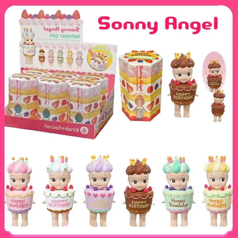 

Cute Sonny Angel Hippers Blind Box Birthday Cake Gift Series Doll Models Mini Anime Characters Gifts Room Christmas Gift