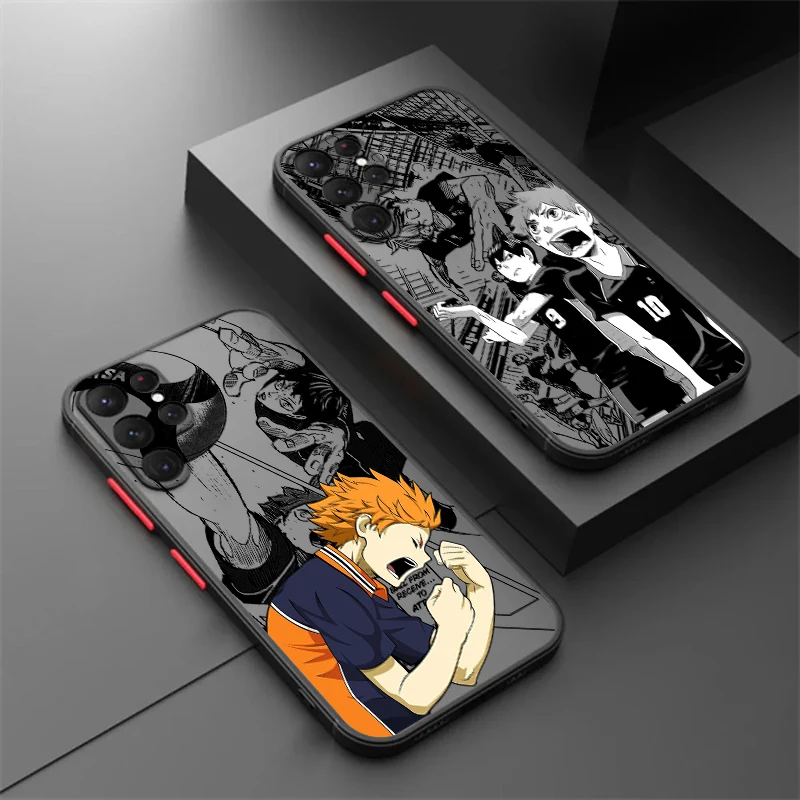 

Haikyu Anime Comics Art Frosted Translucent For Samsung Note 20 A35 A03 A54 A31 A22 A34 A14 A24 A04 A55 5G Back Phone Case
