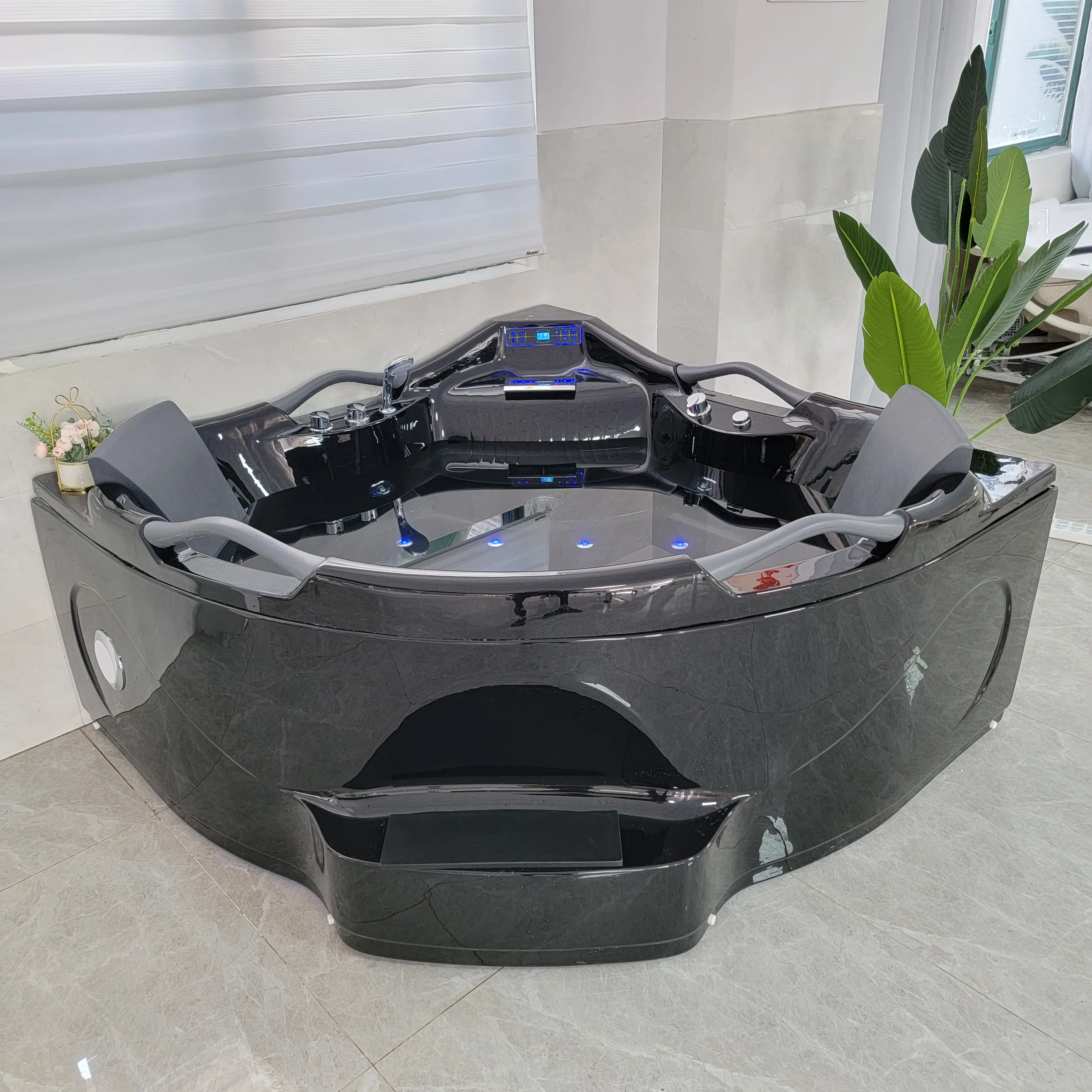 

Черные акриловые массажные ванны и гидромассажные угловые джакузи для расслабляющих ванн