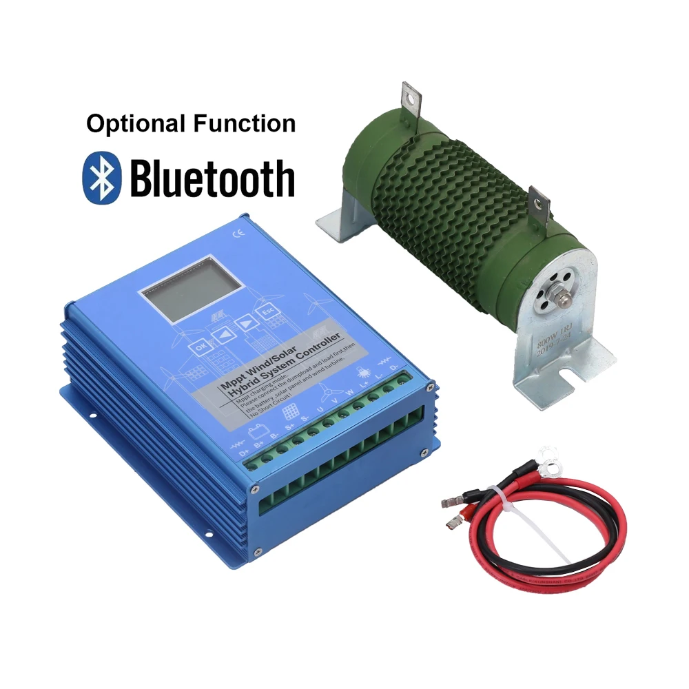 Controlador Híbrido Solar da Carga do Vento Auto Controlador Híbrido Carga de Despejo Bluetooth Opcional Mppt 1500w 1200w 12 v 24v 48v