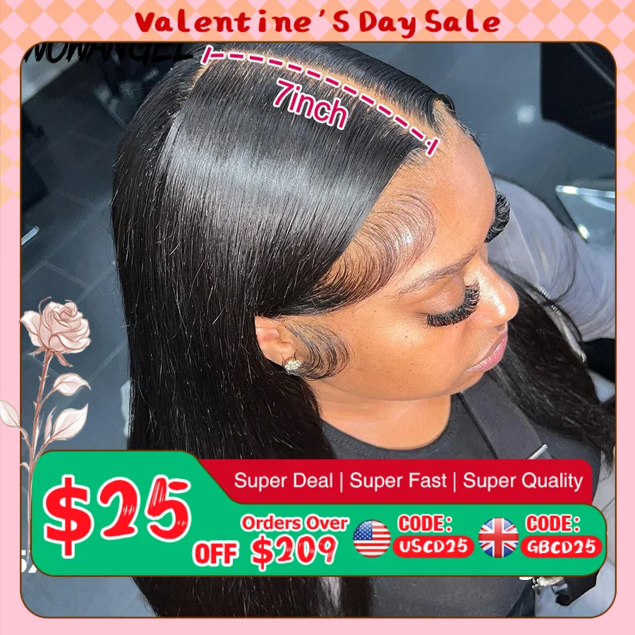 Wow Angel Glueless Wigs 7x7/6x6/5x5 HD Lace Closure Wigs Silk Straight Melt Skins Deep Part Ready to Go Human Hair Wig For Woman