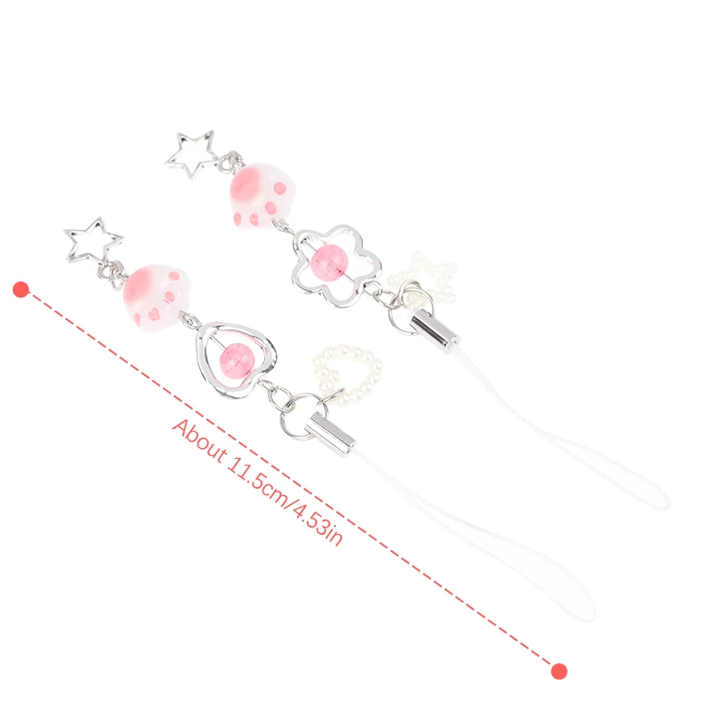 Cute Phone Charm Y2k Heart Cat Claws portachiavi Kawaii Bag Car Pandent regalo di compleanno per ragazza