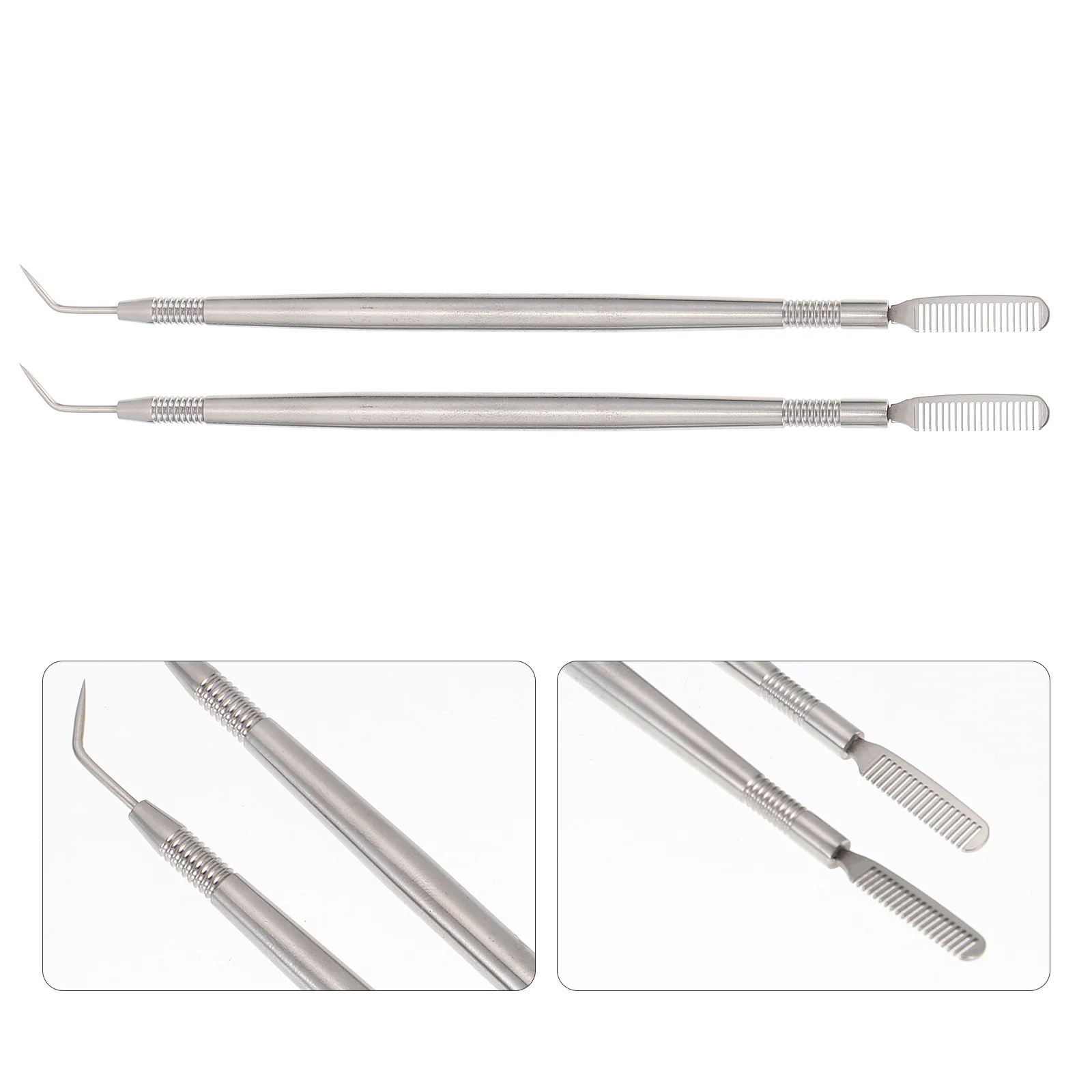 

2Pcs Eyebrow Comb Eyelash Lift Tool Stainless Steel Lash Separator Eyelash Perm Extension Assistant Tool