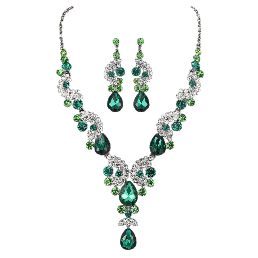 

Shiny Water Drop Bridal Jewelry Sets Dress Up Aesthetic Exquisite Jewelry Sets Handmade Sweet Charm Choker Necklace Earring Set