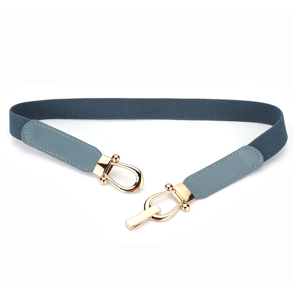 Schmaler Goldknopf-Damen-Gürtel für Rock und Hemd, Retro Elastischer Schlanker Taillengürtel für Frauen – Detail 18