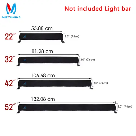 MICTUNING 22" 32'' 42'' 52'' Auto Universal Fitment Nylon Cover Straight Curved LED Light Bar Premium Protective Gear Sleeve Bag
