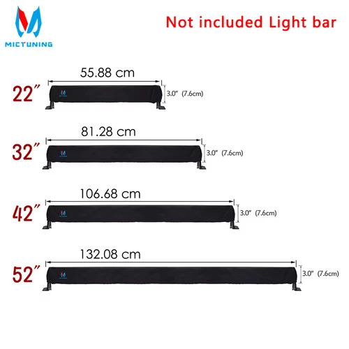 Imagen 2 del producto MICTUNING 22'' 32"" 42'' 52'' pulgadas Cubierta de funda de engranaje premium para barras de luz LED curvadas y rectas