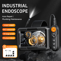 Industrial Endoscope Camera 5 ''IPS Large Screen 1080P 8.5mm Automotive Endoscopy Camera Rigid Cable for Pipe Car Engine 2000mAh