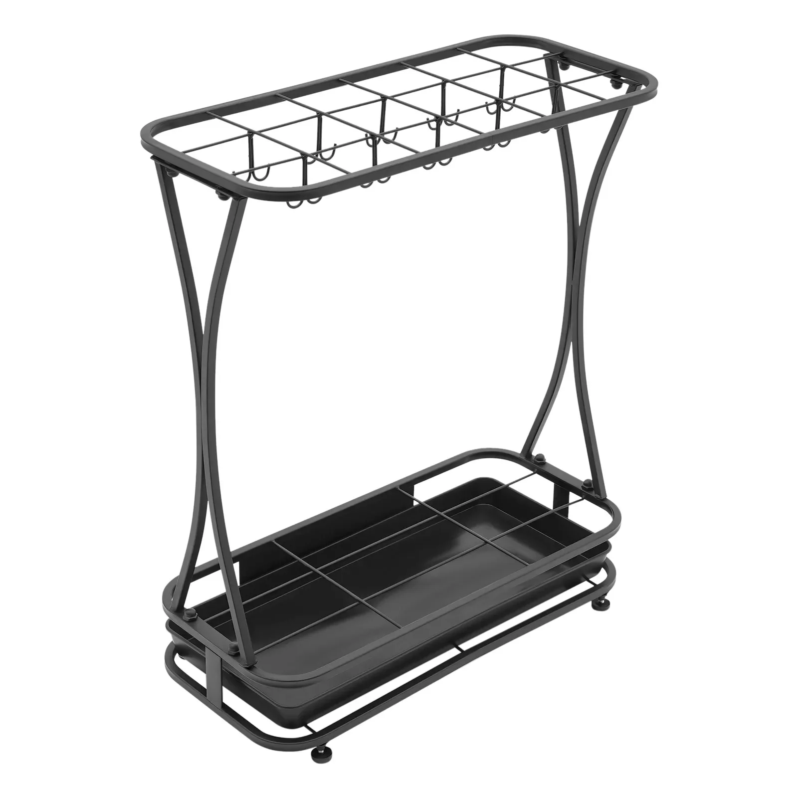 Umbrella Holder Stand Free Standing Rack Organizer 55.12 lbs Load-capacity  With 20 Hooks And 18 Slots