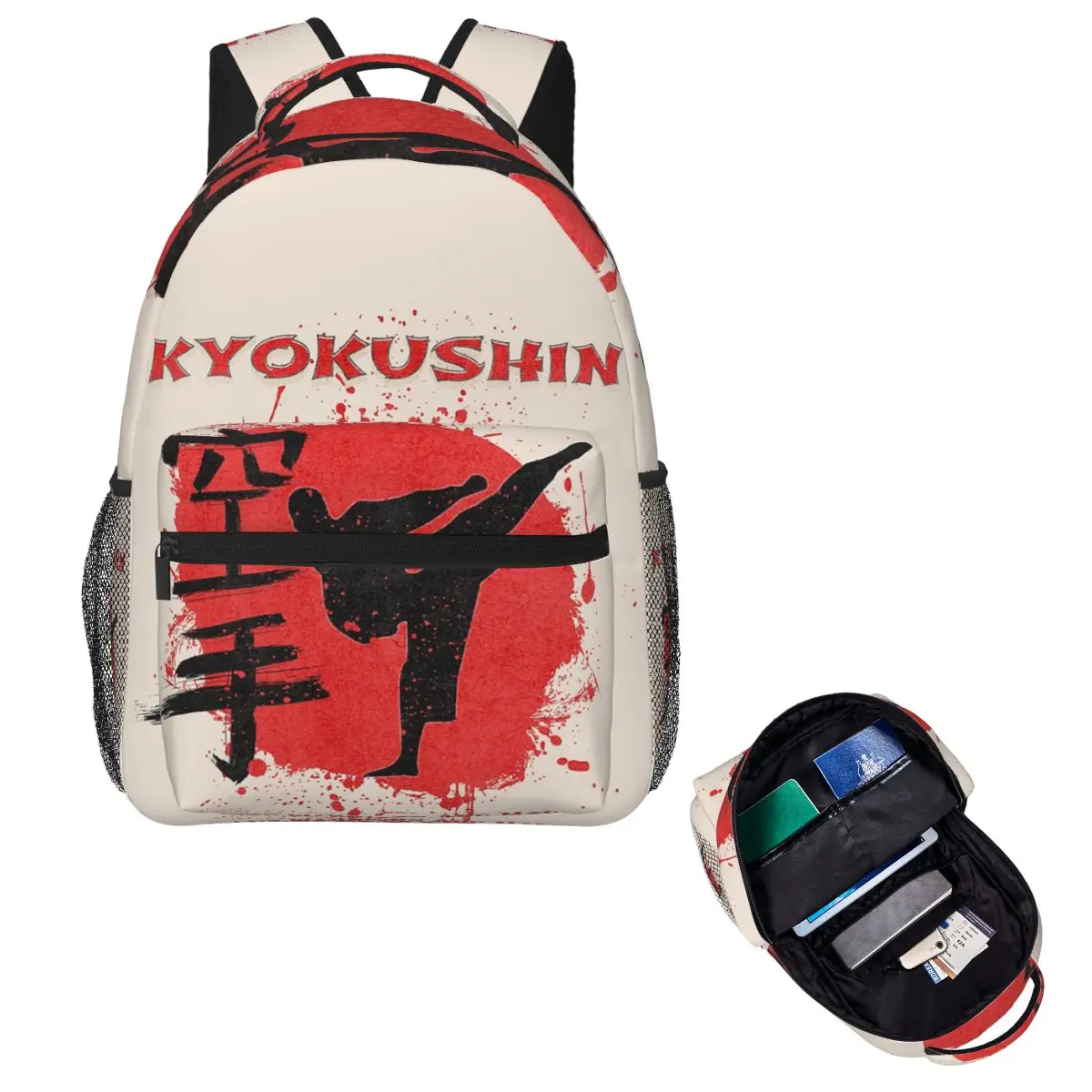 Budo Soul Karate Spirit Martial Arts Student Backpack School Bag Hiking Daypack for Boys Girls Fashion Bookbag Shoulder Bags