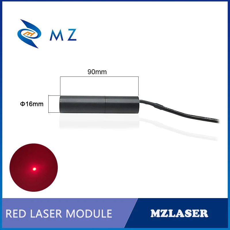Modulo diodo laser punto rosso Mini D16mm 650nm Laser monomodale di livello industriale 10mw 20mw 30mw 50mw 100mw 5V con alimentazione adattatore
