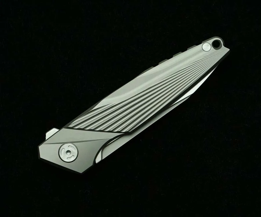 LEMIFSHE L03 Cuchillo plegable táctico M390 titanio para camping - imagen 3