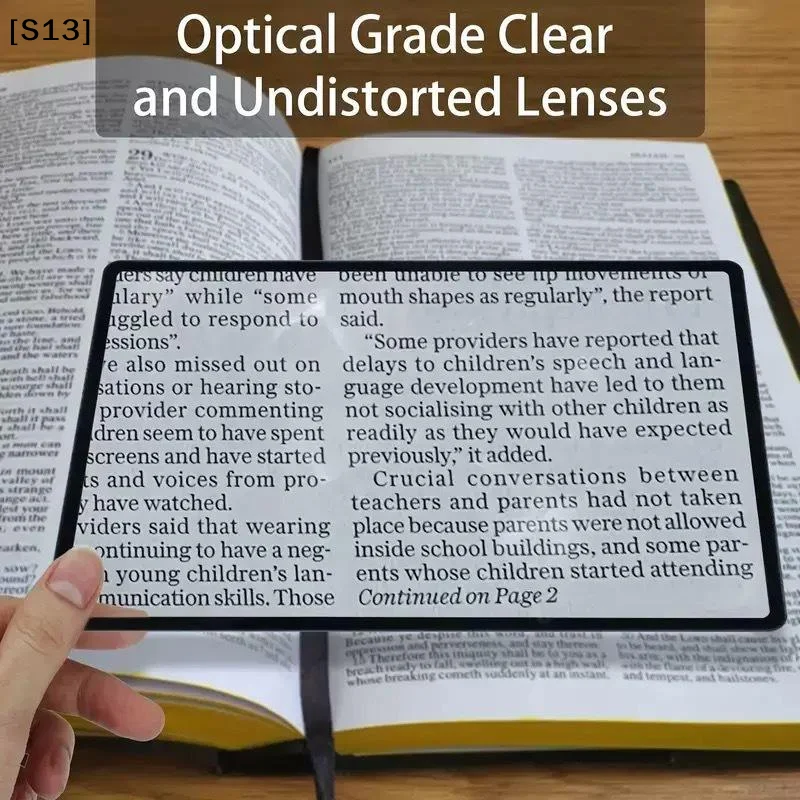Full Page Large Sheet Magnifier Magnifying Glass Reading Aid Glass Page Magnifying Lens Ultra-thin Reading Magnifier[Q]Q@