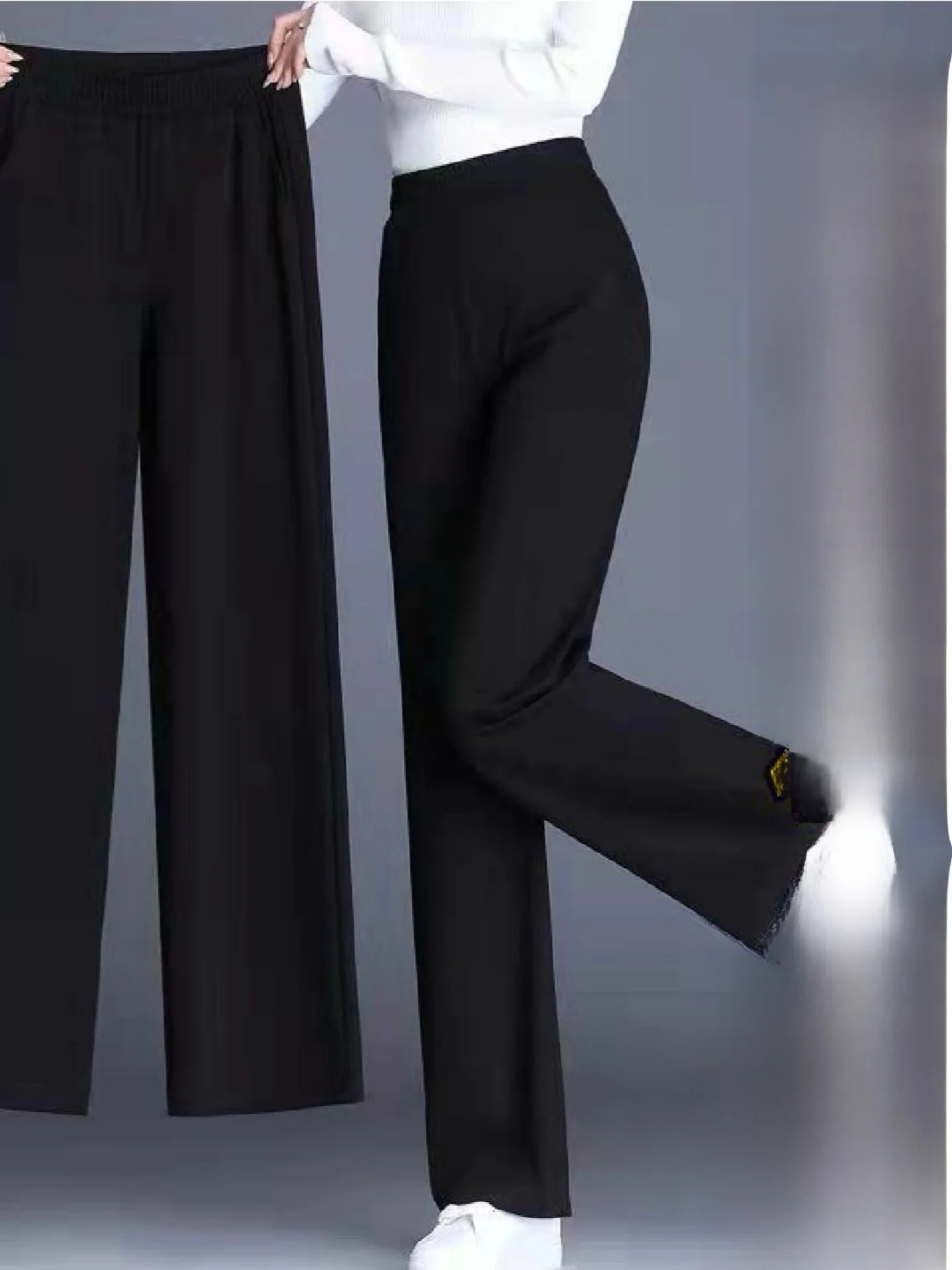 plus Size Mom Wide Leg Pants Casual Loose Women's Outerwear High Waist Summer Spring Fashion plus Size Ladies Trousers