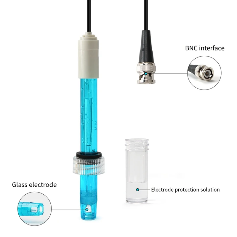 PH Electrode Sensor Probe Factory Industry Laboratory Pool Water Analyzer PH Meter Tester PH Probe BNC Connector-A27I