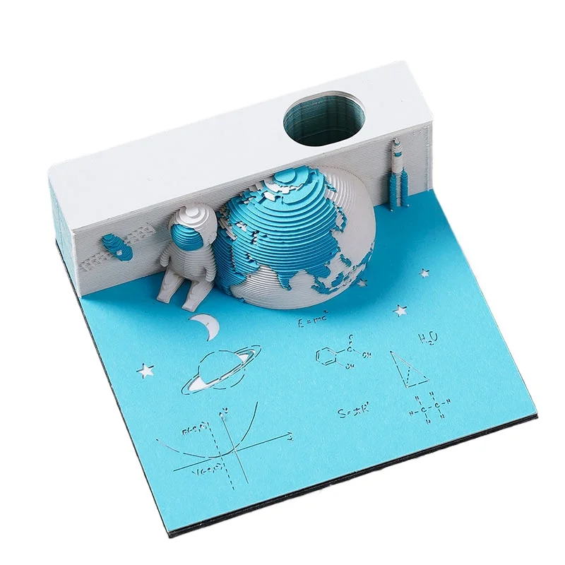 

New Hot DIY Paper Carving Record Notes CalendarChasing Dreams Notebook 3D Notes Calendar Sculpture Hand-Tear Paper Carving Gift