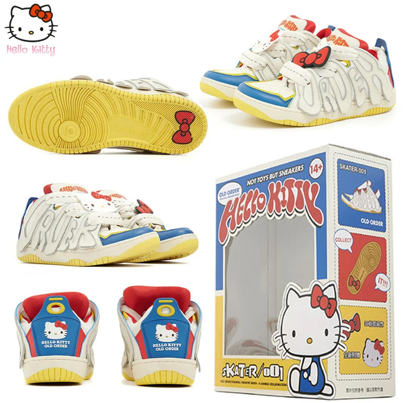 original Hello Kitty Bread Skateboard Shoes sports shoes thickened Increase comfort Spot goods Fast Delivery spotify premium