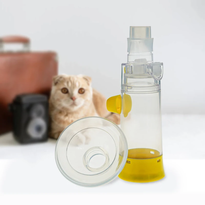 Aerosol Chamber Inhaler For Cats Dogs With Silicone Mask And Low Resistance Inhalation Valve Pet Asthma Inhaler Spacer Portable