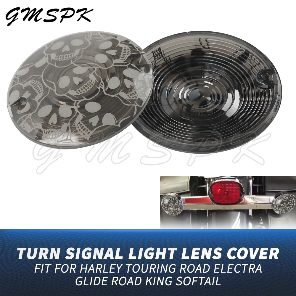 

2/4X Smoke Motorcycle Turn Signal Light Lens Cover Fit for Harley Touring Road King Electra Ultra Glide Heritage Softail Classic