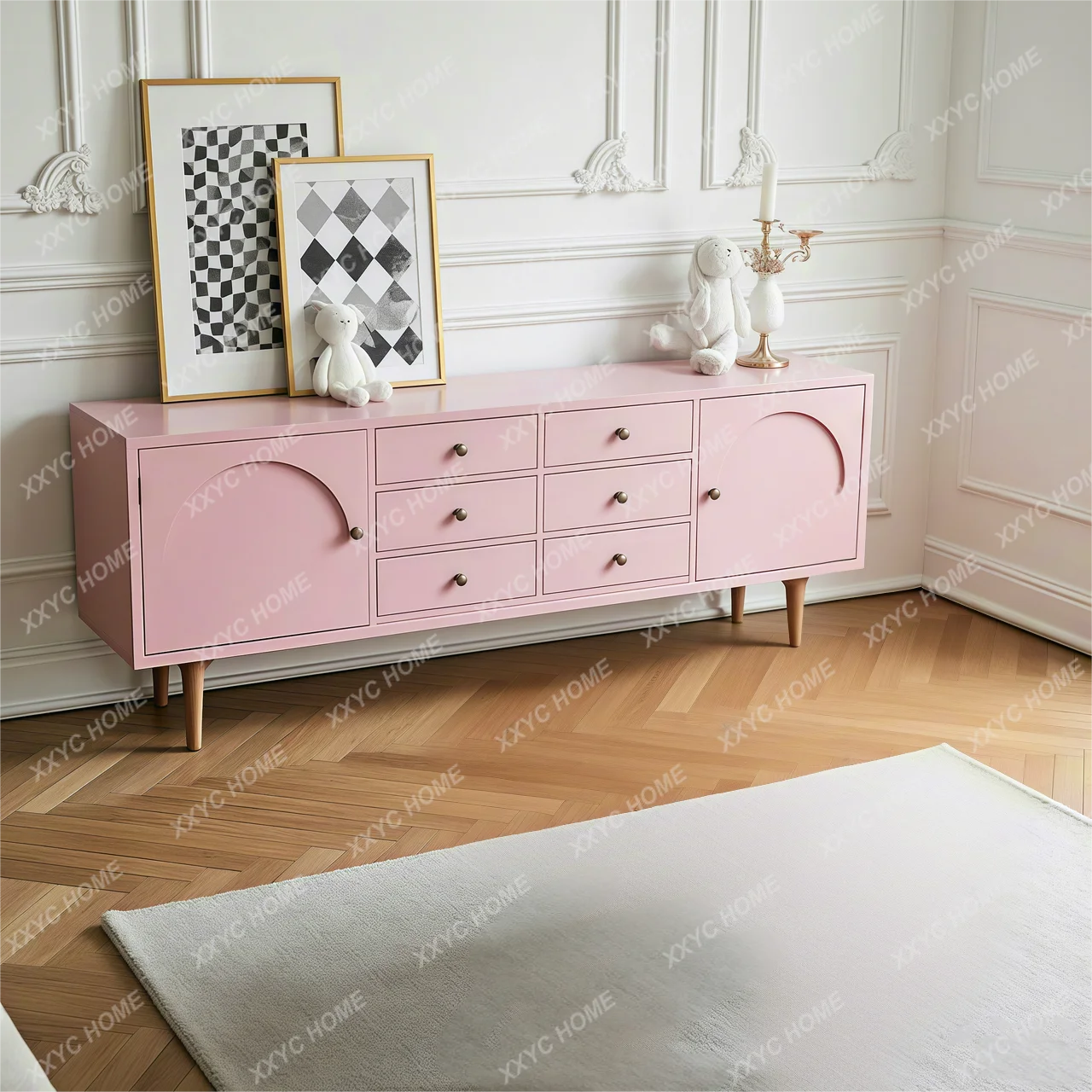 

cream wind TV cabinet coffee table living room home modern minimalist high sense
