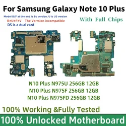 Fully Tested Unlocked For Samsung Galaxy Note 10 Plus N975F N975U N975FD N976B Logic Board Note10 plus Working Well Motherboard
