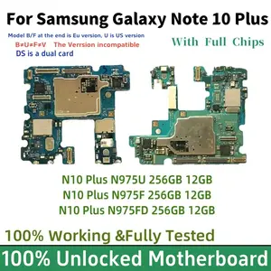 Bilashmart Fully Tested Unlocked Samsung Galaxy Note 10 Plus N975F N975U N975FD N976B Logic Board Note10 plus Working Well Motherboard
