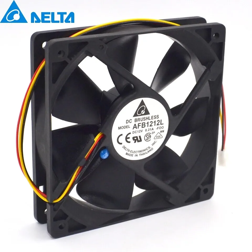 

For Delta New and AFB1212L-FOO 12025 120mm 12V 0.021A thermostat speed dual ball bearing cooling fan for 120*120*25mm