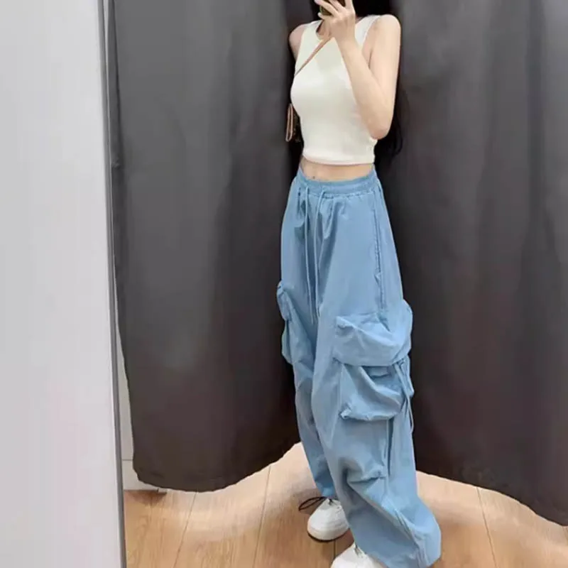 

Couple's loose wide leg workwearstraight leg pants retro workwear camouflage pants men's and women's sports casual pants