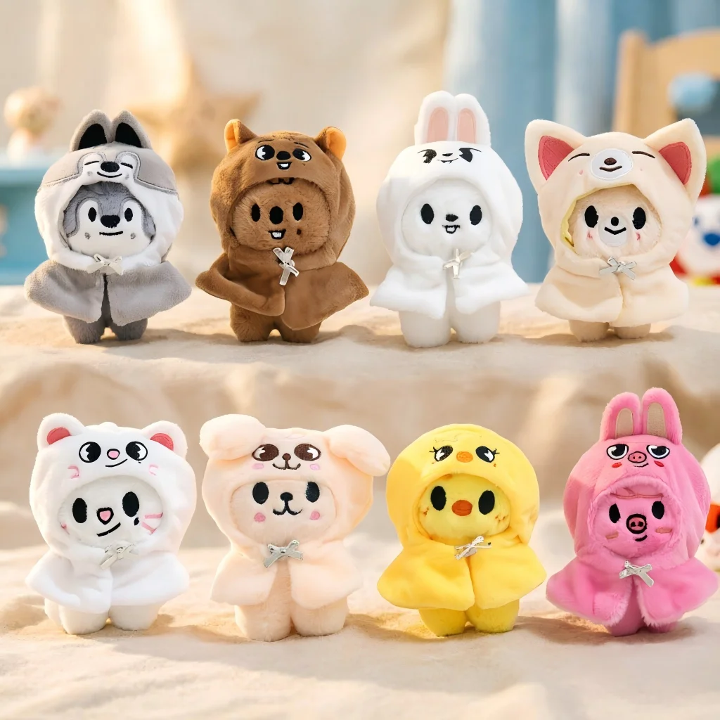 

SKZOO official pop-up same style Stray Kids Kpop FM show Felix Hyunjin BangChan HAN LeeKnow cute cape 12cm plush toy gift