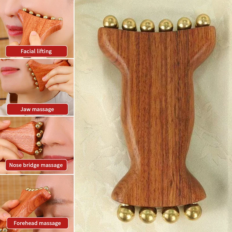 

1pc Brass Meridian Brush Reduce Puffiness Massager Face Lifting And Tightening Traditional Skin Scraping Eye Body Spa Facial Bea