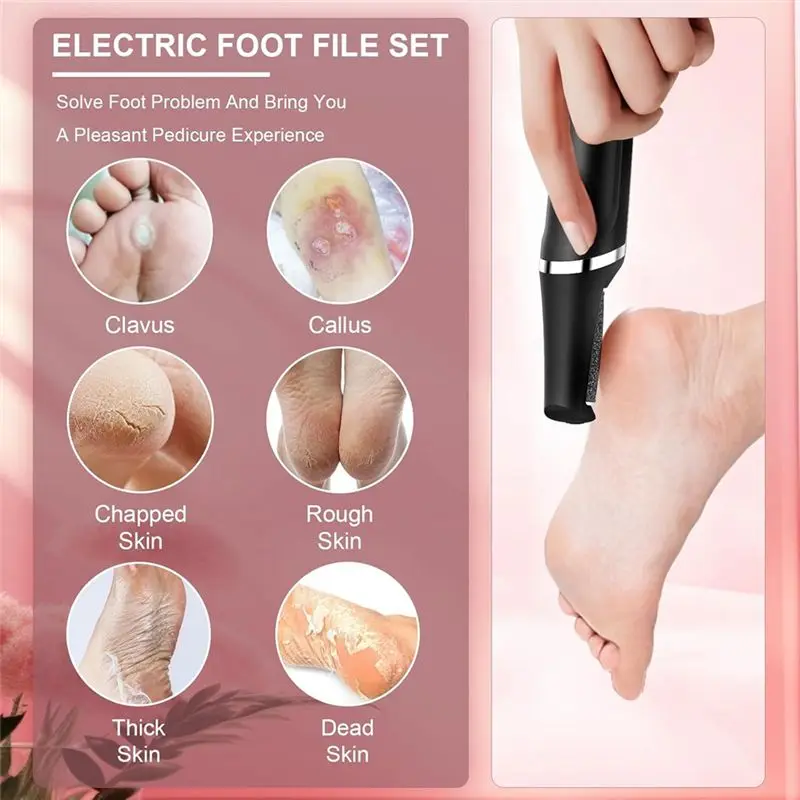 B51CNEW! Electric Callus Removers For Feet,Smooth Pedicure Wand Rechargeable Electric Foot File,Pedicure Tools For Dry,Dead