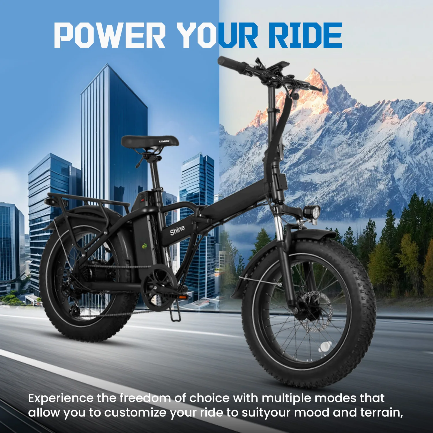 Adult folding electric bicycle with multiple riding modes, 34 miles, dual brake carbon steel material, detachable lithium batter