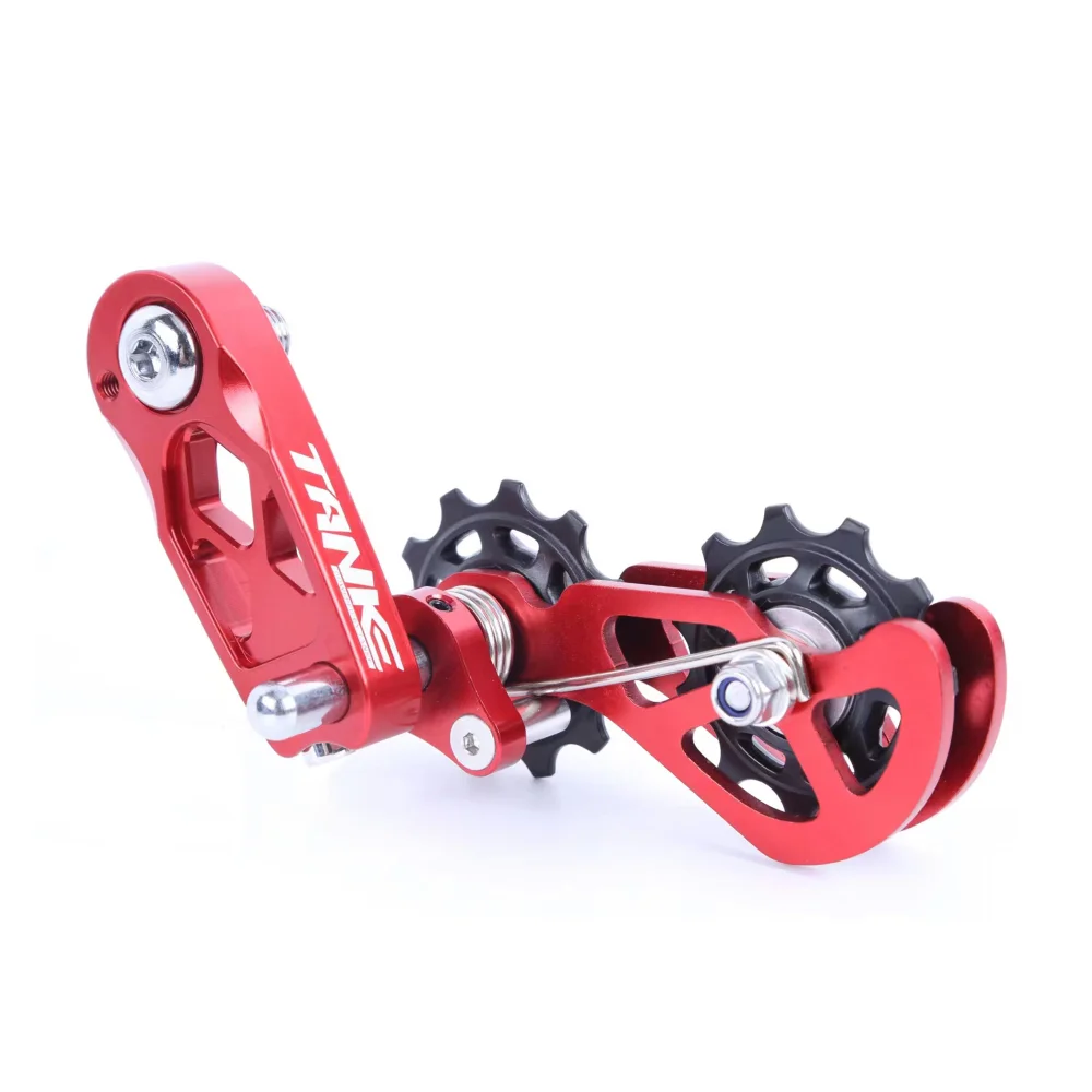 

Aluminum Alloy Single Speed Chain Tensioner Single Speed with Double Spring Guide Bike Chain Guide Smooth Performance
