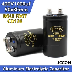 JCCON 400V1000UF 50x80mm Aluminium Bolzen Schraube Audio Filtern Elektrolyt Kondensator 105 ℃ CD136 Inverter Aufzug Kondensatoren