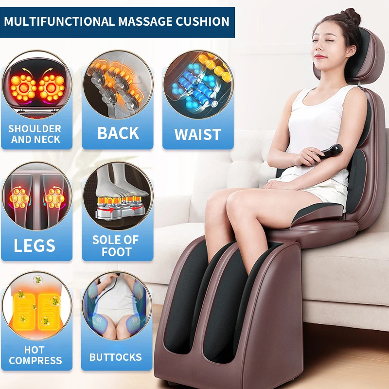 LEK-918L Fully automatic full body massage cushion neck, back, waist and feet electric massage chair heating vibration roller ma