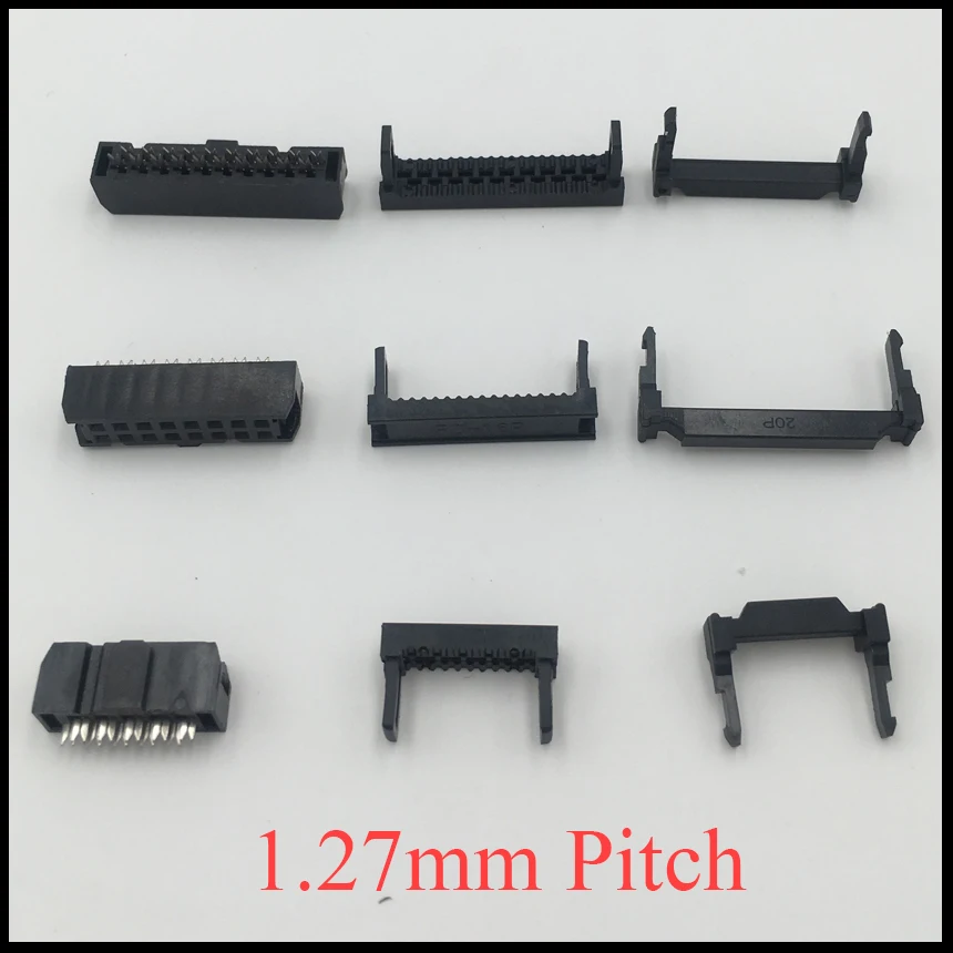 FC 10P 14P 16P 20P 10 14 16 20 Pins 1.27mm Pitch Double Row Space ISP IDC Connector Flat Cable Female Header Horn Socket Box