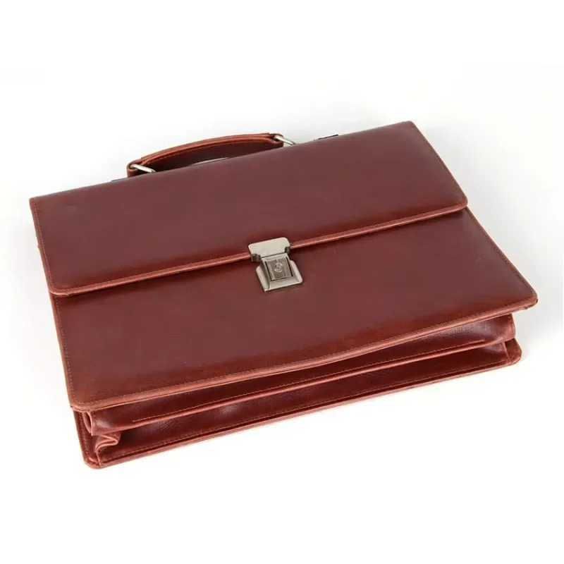 Travel Laptop Leather Executive Men's Business Bag Briefcase