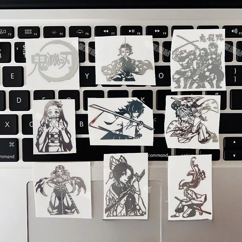 

Demon Slayer Metal Stickers Tanjirou Anime Figure Cartoon Waterproof Graffiti Sticker Phone Laptop Car Decoration Christmas Gift