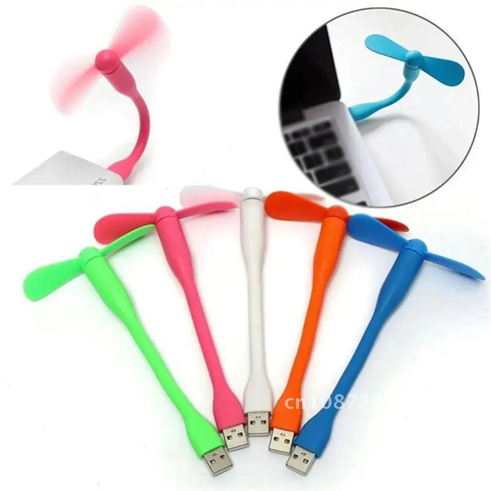 

Portable Hand Fan Mini USB Fan Flexible Bendable for Power Bank Laptop Charger Computer Summer Gadget