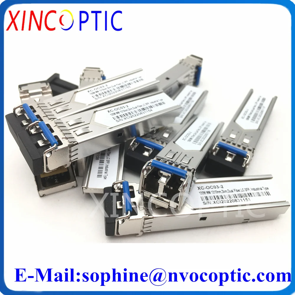 10Pcs 155Mbps SFP Optical Transceiver,100M MM 1310nm,2km,Dual Fiber,LC Industrial Type Compatible with Cisco/Mikrotik Switch