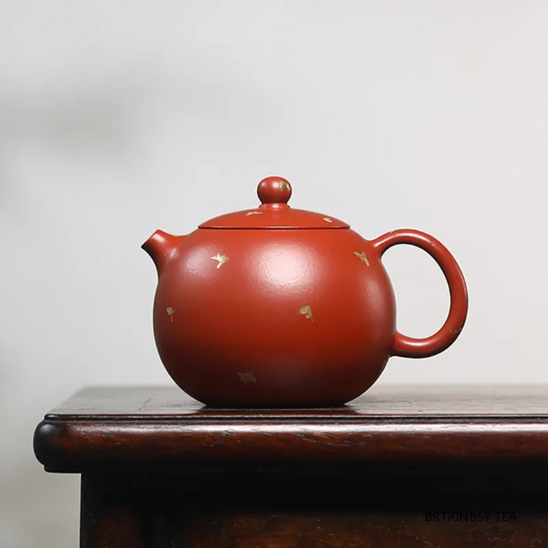 

Chinese Tradition Yixing Purple Clay Teapot Handmade Beauty Xishi Tea Pot Raw Ore Zhu Mud Kettle Household Zisha Tea Set 180ml