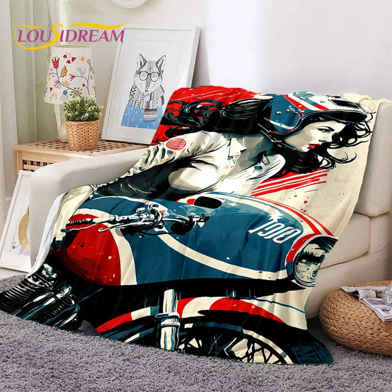 Motocross Motorcycle Soft Blankets,Keep Warm Throw Blanket Comfortable Blanket for Picnic Beds Sofa Home Bedroom Hiking Gift